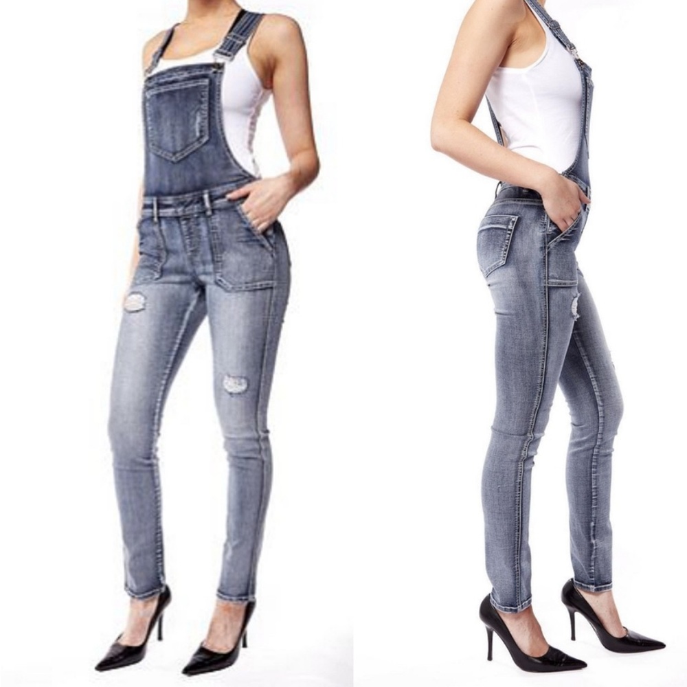 Jeaniologie Women's Blue Jean Denim Overalls- XL